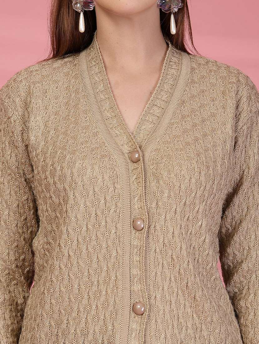 women self designed long sleeve cardigan - 22088570 - Standard Image - 4