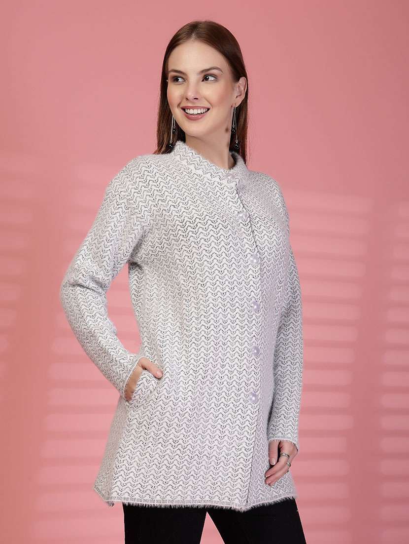 women self designed long sleeve cardigan - 22088572 -  Standard Image - 1