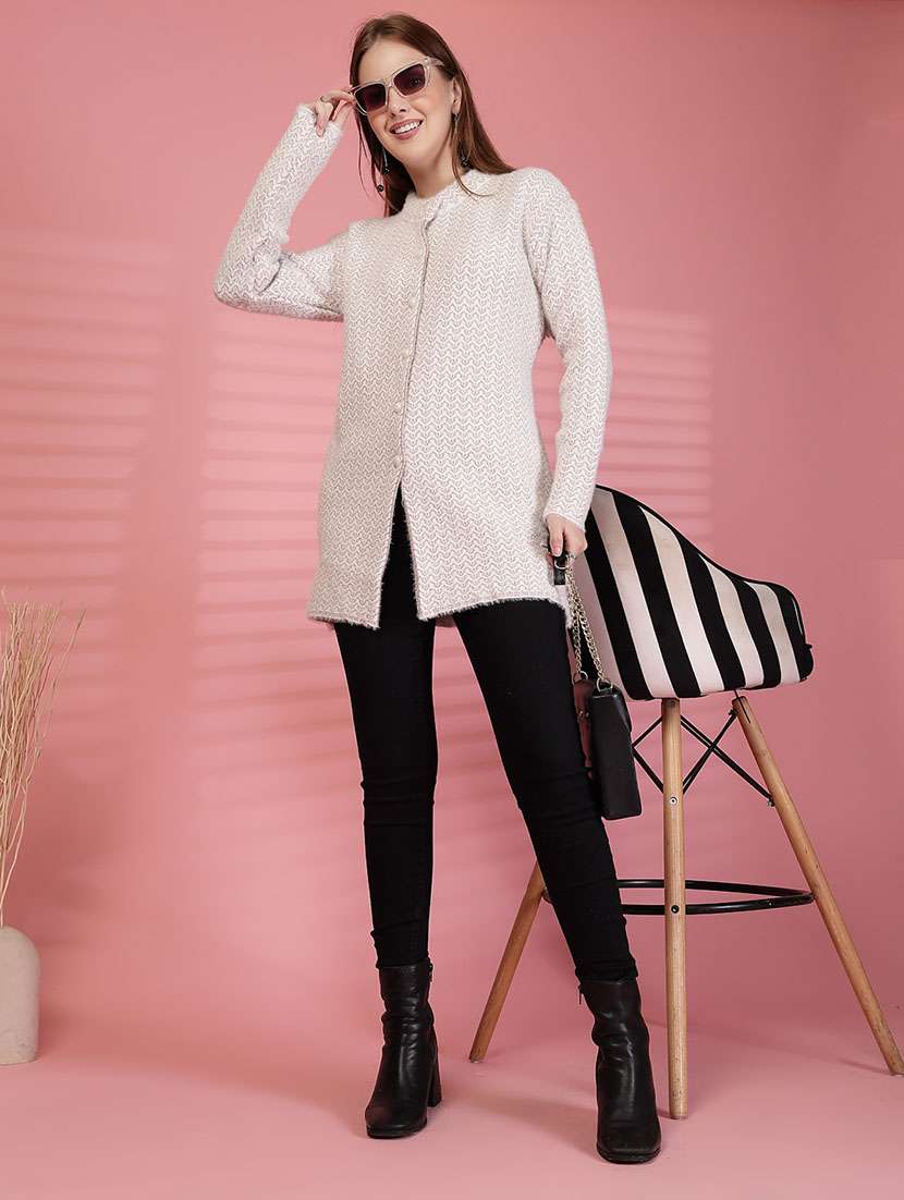 women self designed long sleeve cardigan - 22088574 -  Standard Image - 4