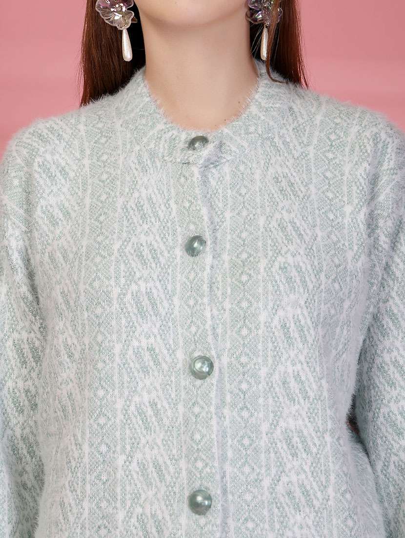 women self designed long sleeve cardigan - 22088577 -  Standard Image - 4