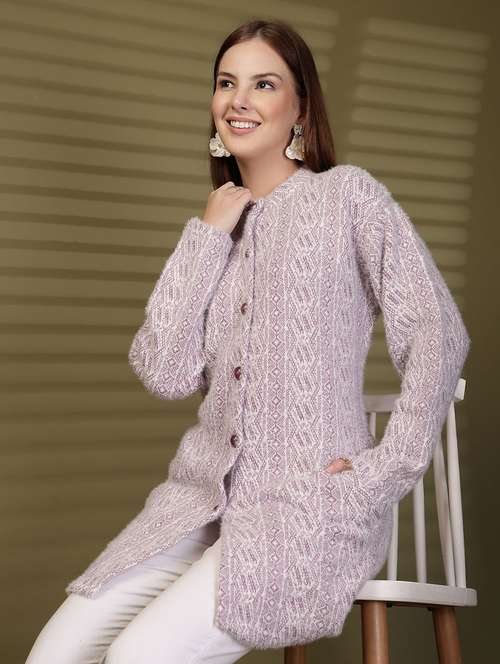 women self designed long sleeve cardigan - 22088578 -  Standard Image - 0
