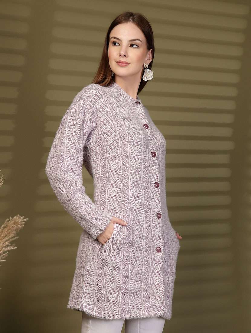 women self designed long sleeve cardigan - 22088578 -  Standard Image - 1