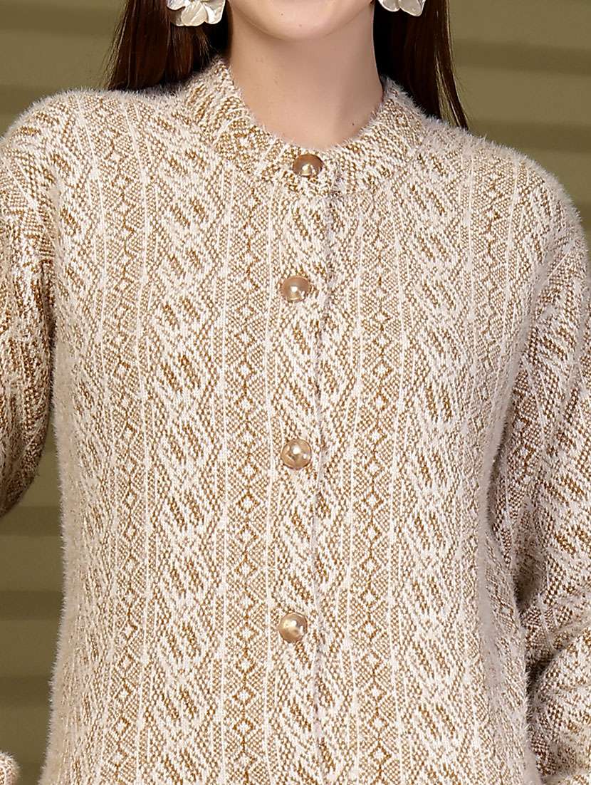 women self designed long sleeve cardigan - 22088580 - Standard Image - 4