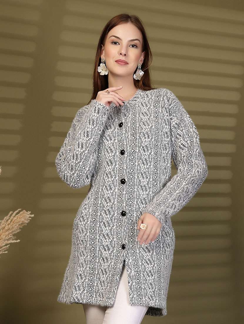 women self designed long sleeve cardigan