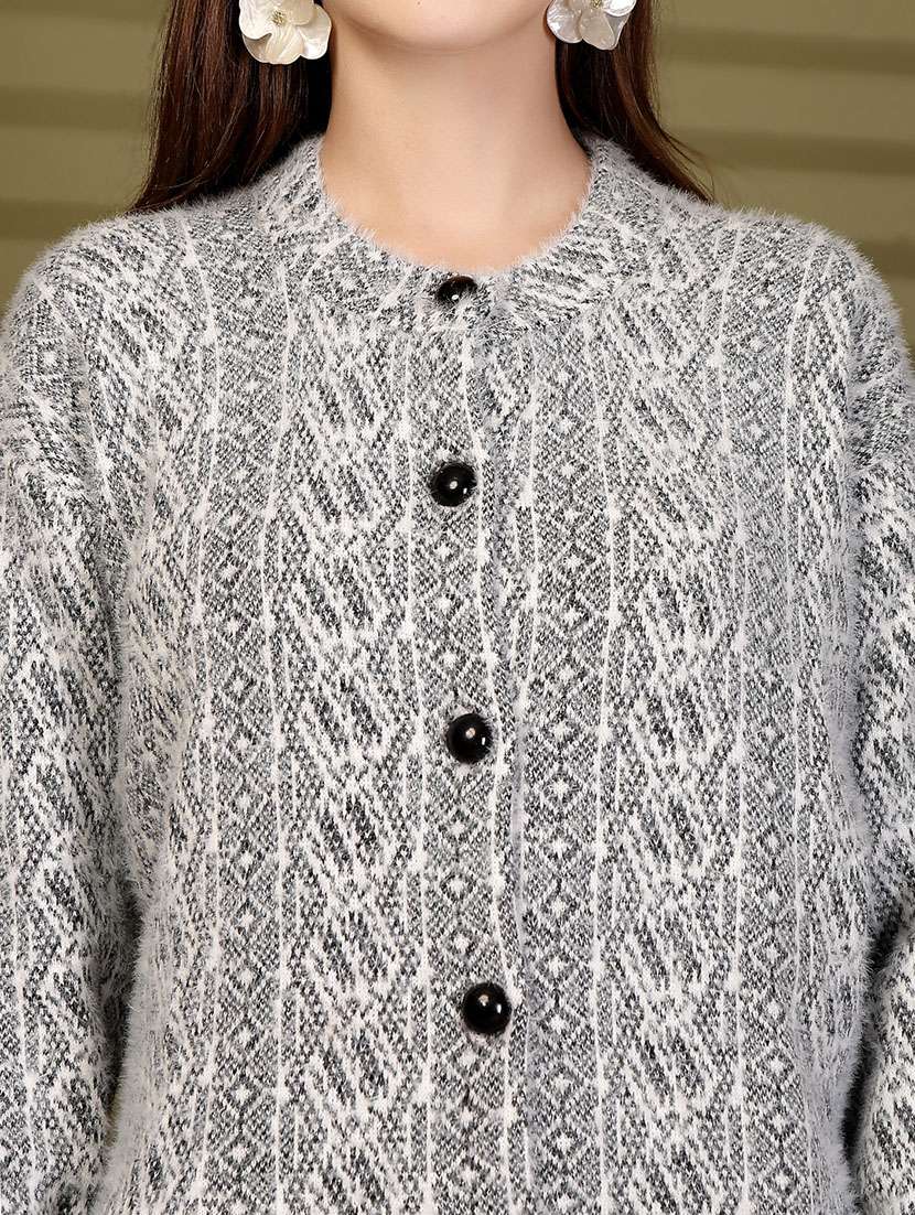 women self designed long sleeve cardigan - 22088581 - Standard Image - 4