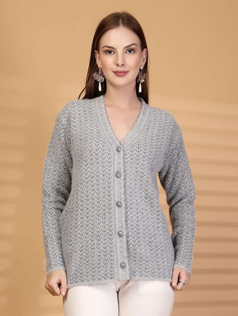 women self designed long sleeve cardigan