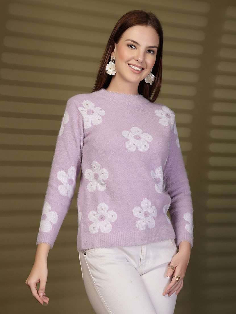 women self designed long sleeve pullover - 22088601 -  Standard Image - 1