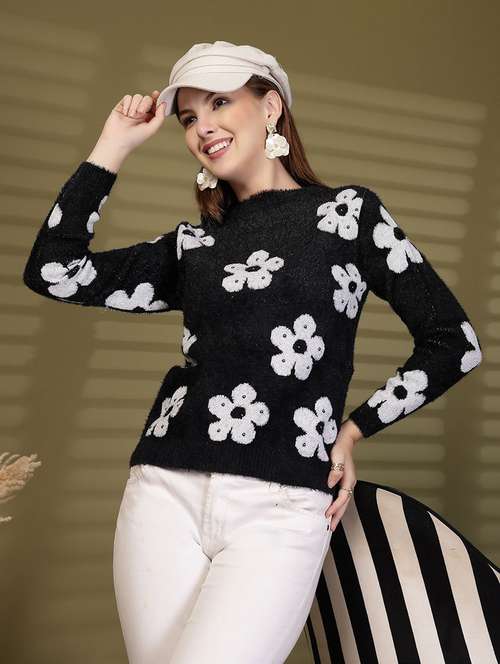 women floral designed long sleeve pullover - 22088602 -  Standard Image - 0