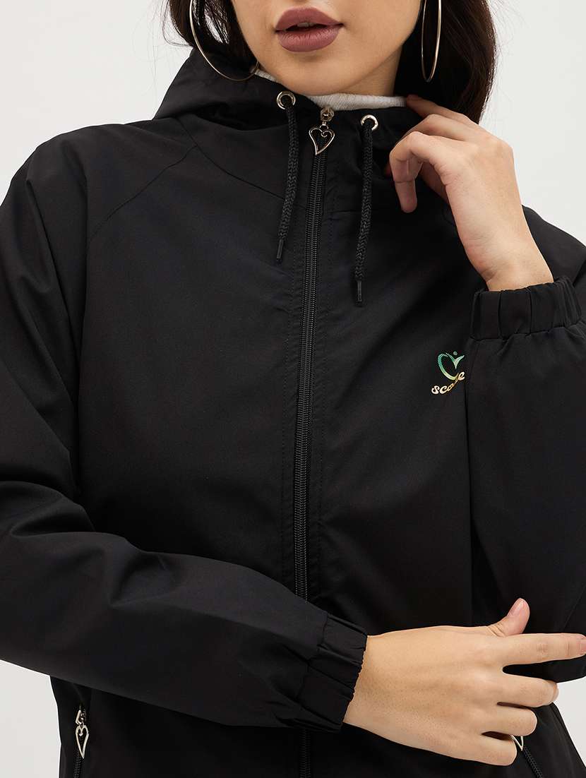 women solid long sleeve windcheater jacket - 22088609 - Standard Image - 4