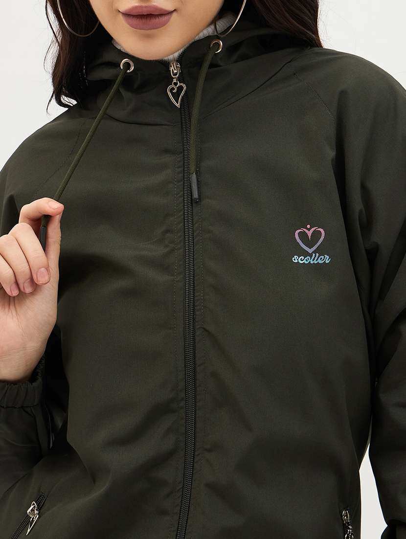women solid long sleeve windcheater jacket - 22088613 - Standard Image - 4