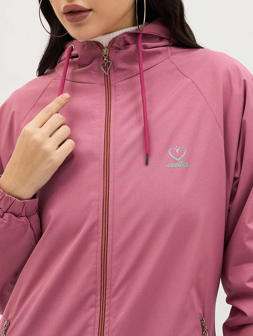 women solid long sleeve windcheater jacket - 22088617 - Standard Image - 4