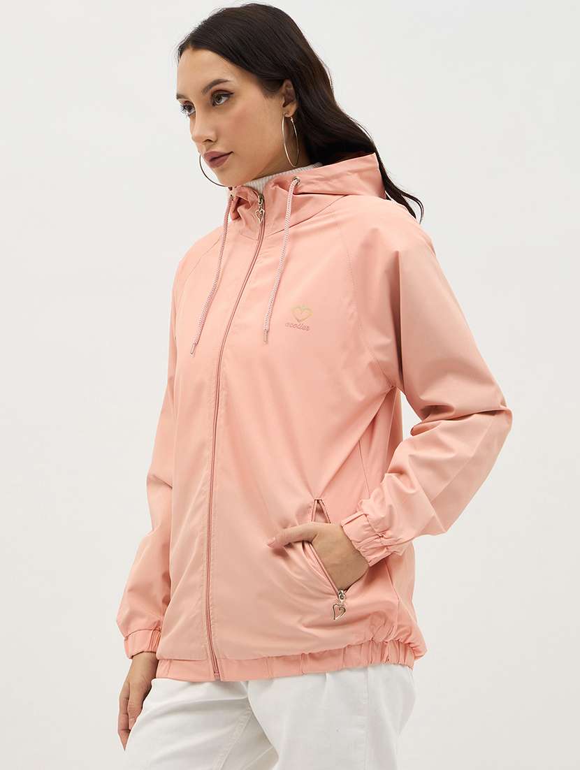 women solid long sleeve windcheater jacket - 22088621 -  Standard Image - 1