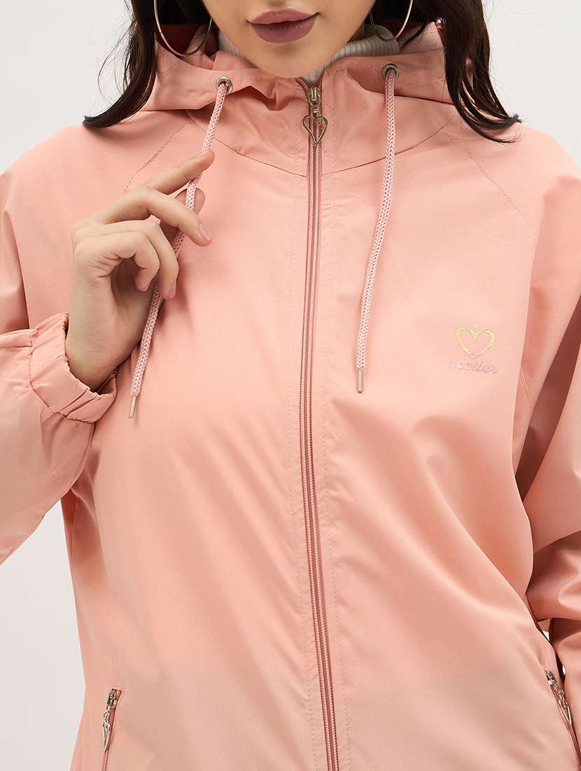 women solid long sleeve windcheater jacket - 22088621 - Standard Image - 4