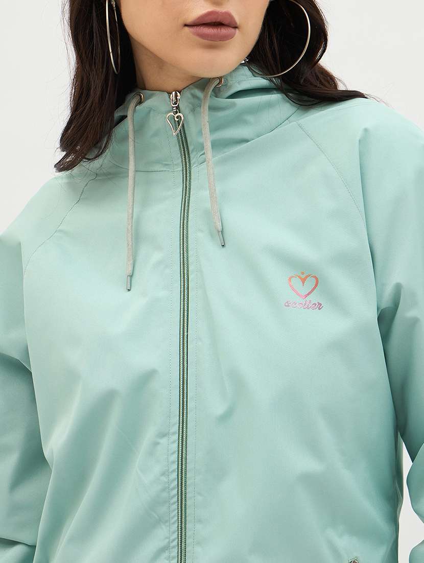 women solid long sleeve windcheater jacket - 22088625 - Standard Image - 4