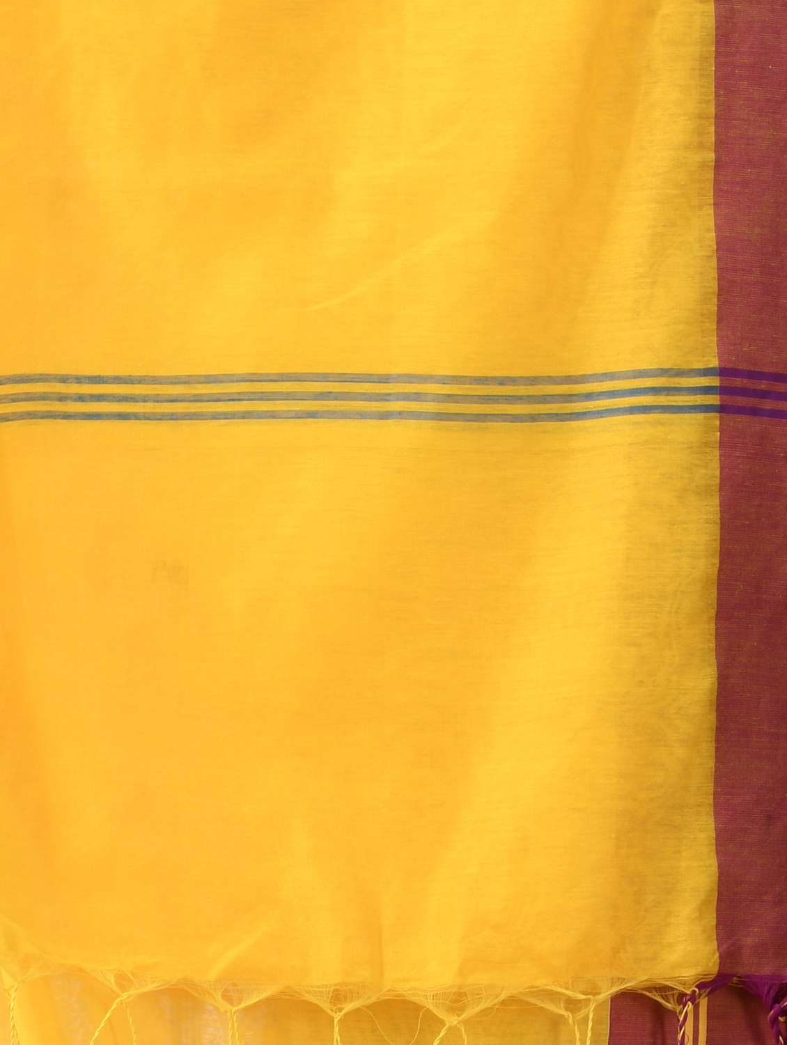 women solid with bordered handloom saree with blouse - 22088629 -  Standard Image - 4