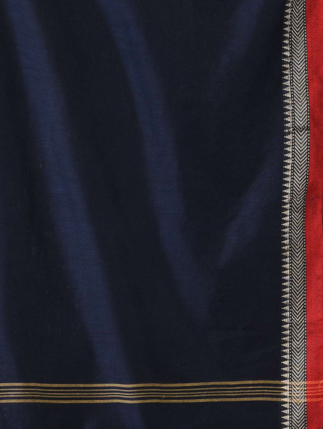 women solid with bordered handloom saree with blouse - 22088632 -  Standard Image - 4