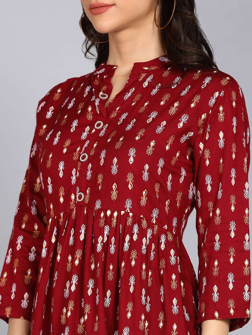 women printed long sleeve flared kurti - 22088698 - Standard Image - 4