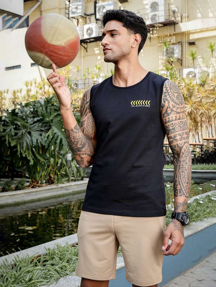 men front & back print sleveless vest - 22088759 -  Standard Image - 1