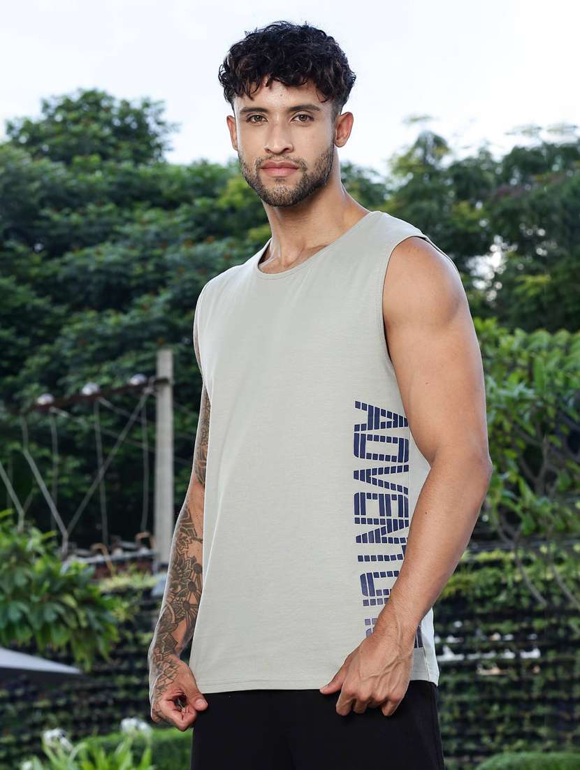 men front & back print sleveless vest - 22088760 -  Standard Image - 1