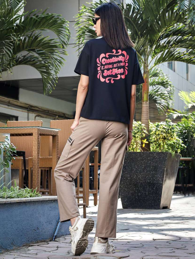 women solid short sleeve regular fit t-shirt - 22088773 - Standard Image - 4
