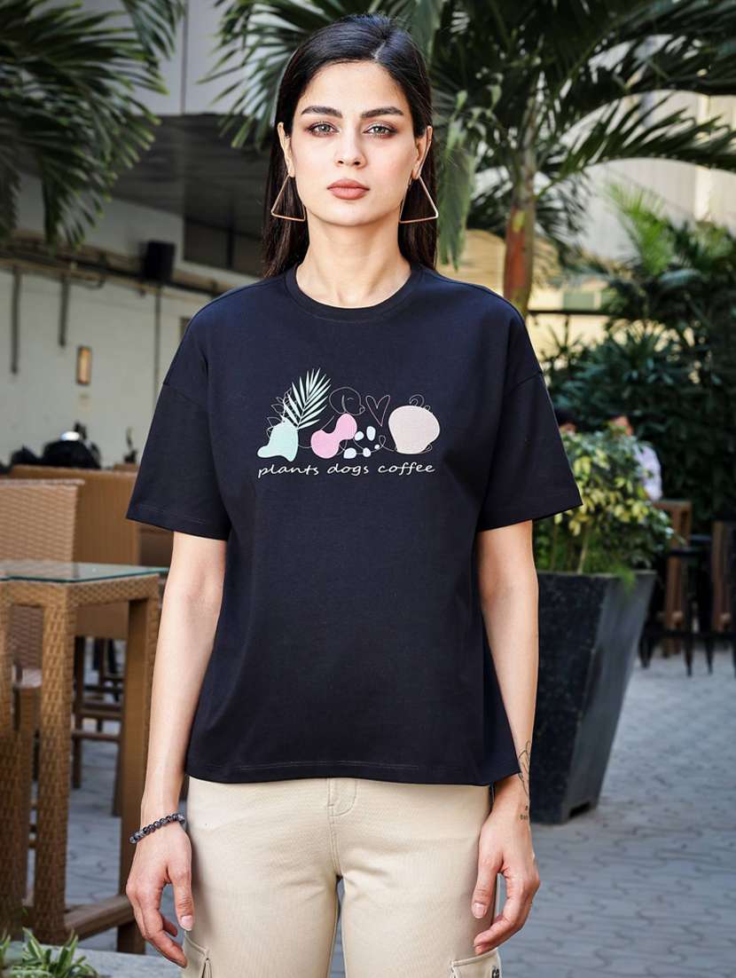 women printed short sleeve regular fit t-shirt - 22088775 -  Standard Image - 1