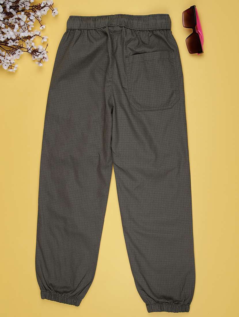 boys checkered mid rise regular fit jogger - 22088793 -  Standard Image - 1