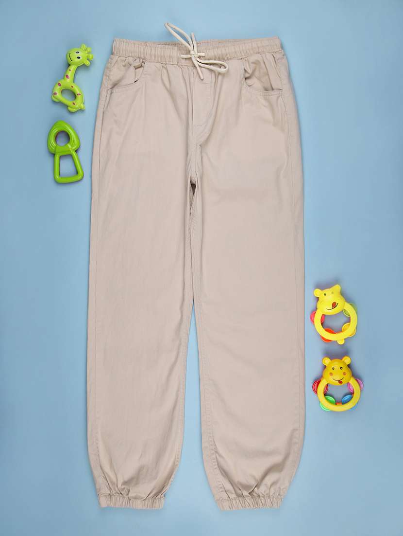 girls solid mid rise relaxed fit jogger - 22088804 - Standard Image - 1