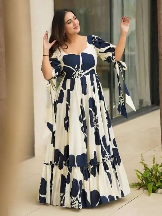 women floral print puff sleeve tiered dress - 22088836 -  Standard Image - 1