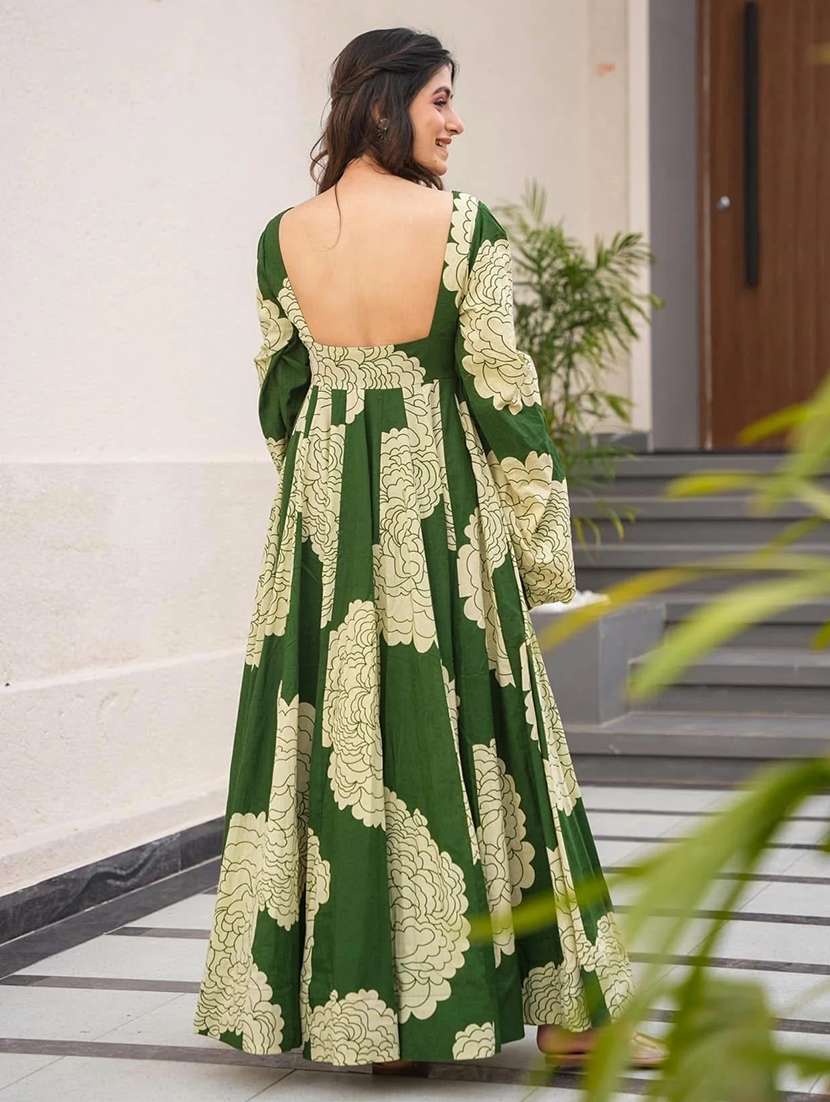 women floral print puff sleeve fit & flared dress - 22088837 -  Standard Image - 4