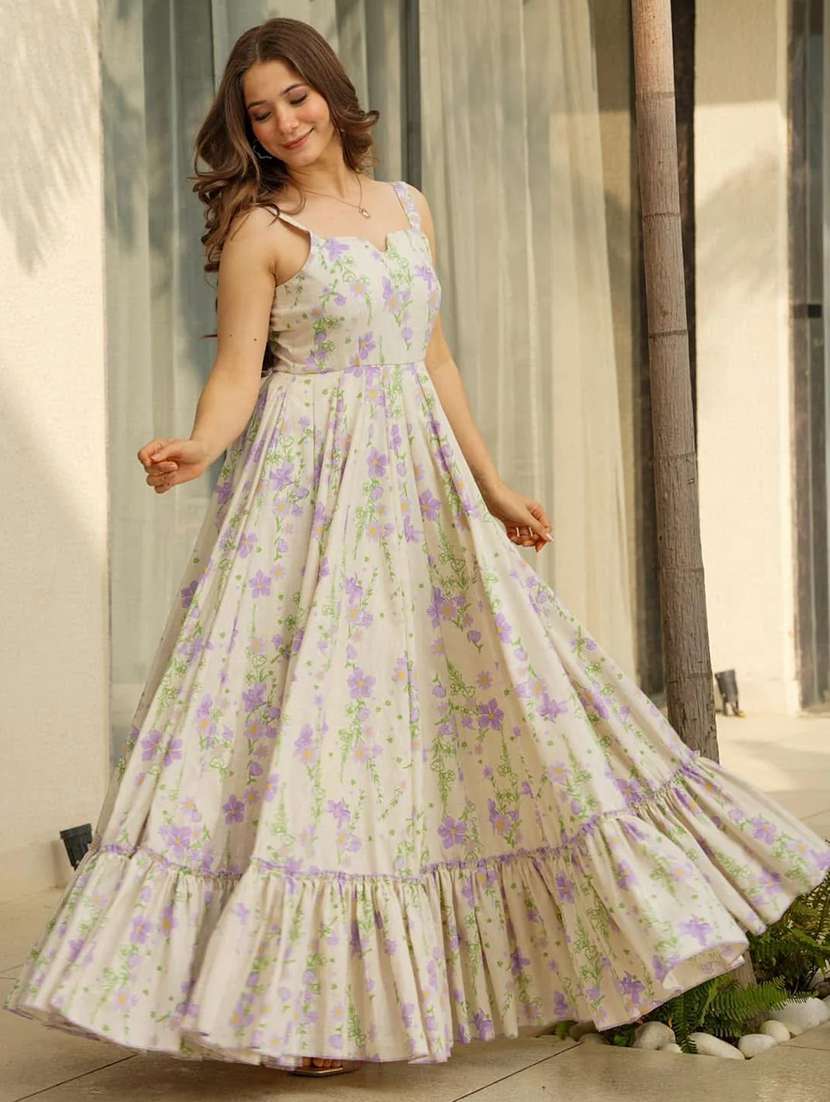 women floral print shoulder strap tiered dress - 22088839 -  Standard Image - 1