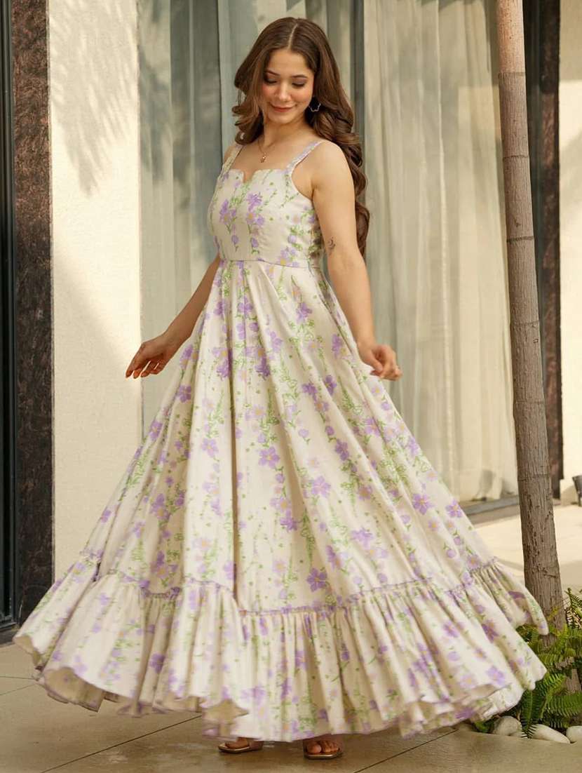 women floral print shoulder strap tiered dress - 22088839 -  Standard Image - 4