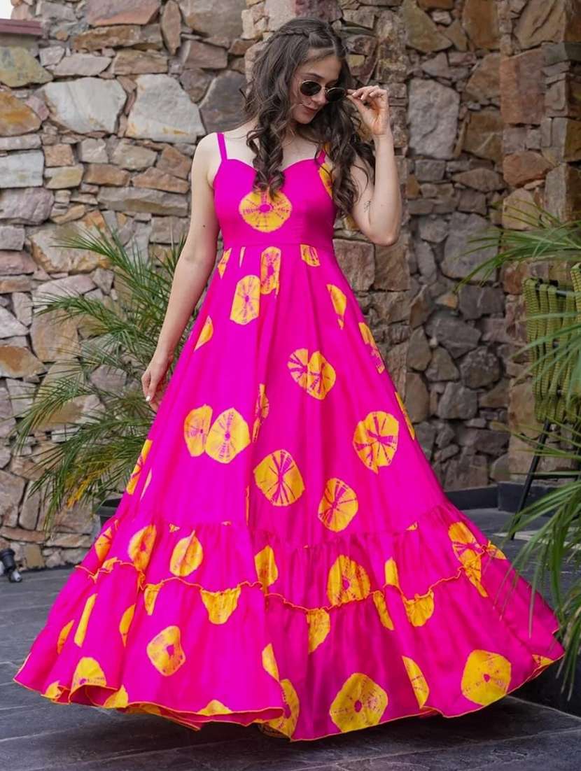 women printed shoulder strap tiered dress  - 22088842 -  Standard Image - 1