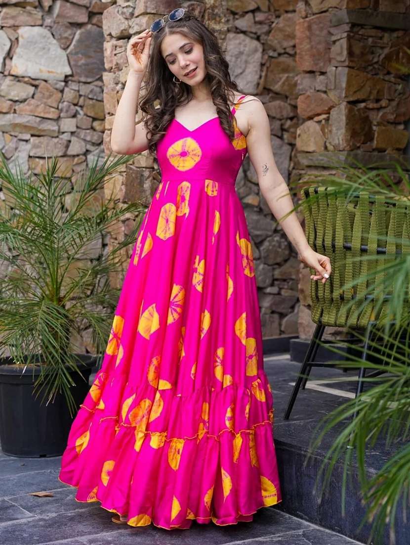 women printed shoulder strap tiered dress  - 22088842 -  Standard Image - 4