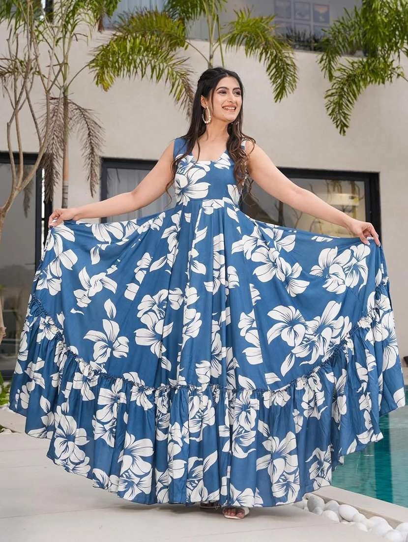 women floral print sleeveless tiered dress  - 22088844 -  Standard Image - 4