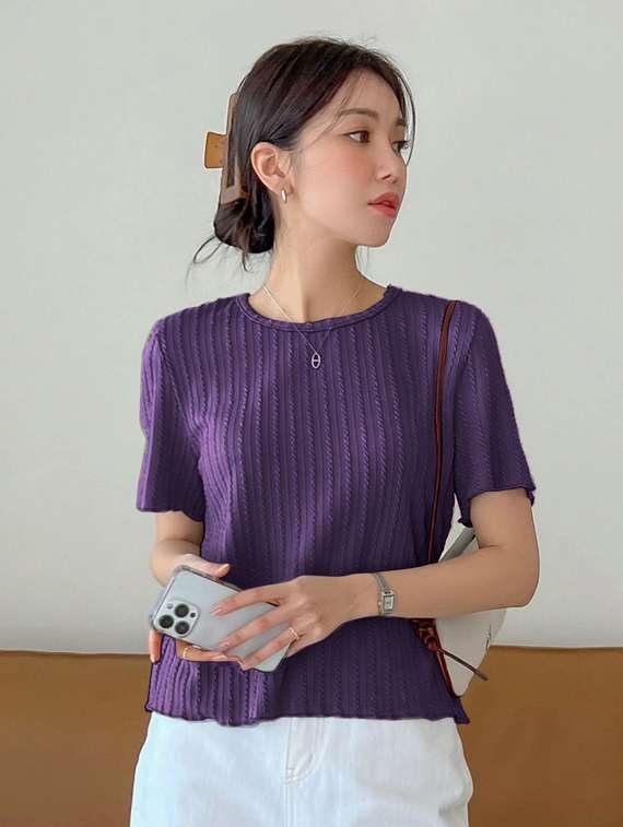 women self designed short sleeve top - 22088870 -  Standard Image - 1