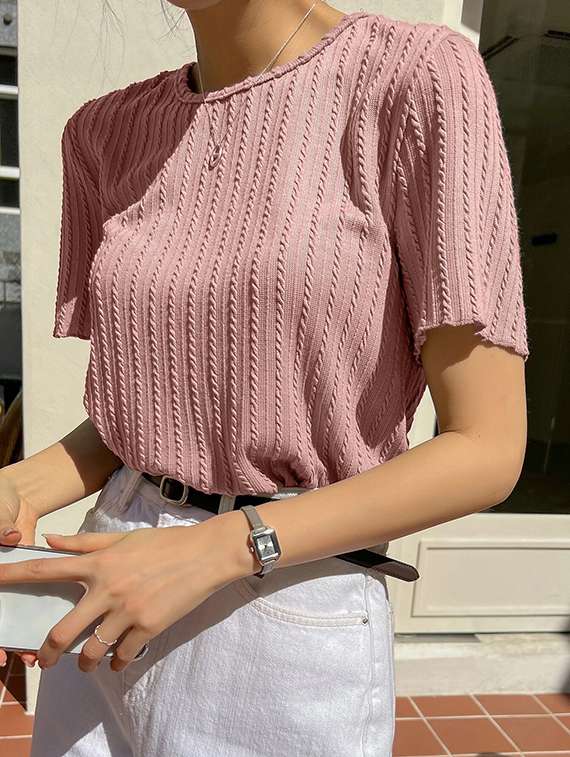 women self designed short sleeve top - 22088875 -  Standard Image - 4