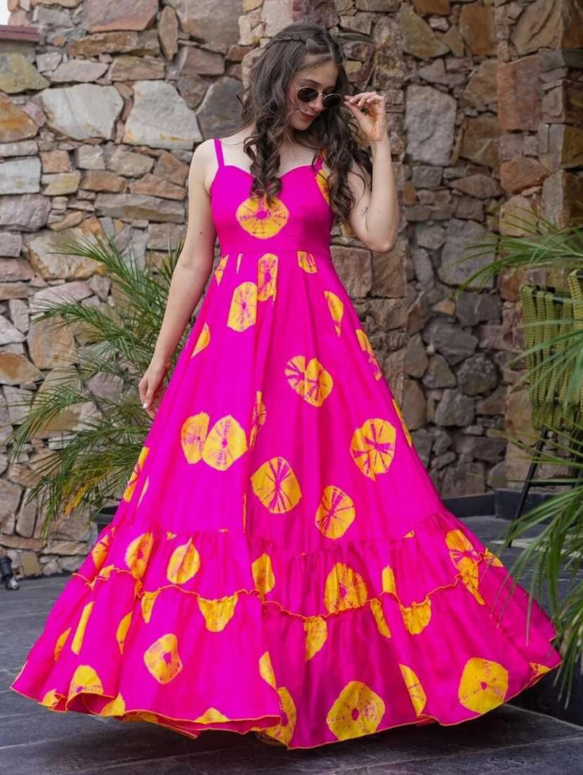 women printed shoulder strap tiered dress - 22088889 -  Standard Image - 1