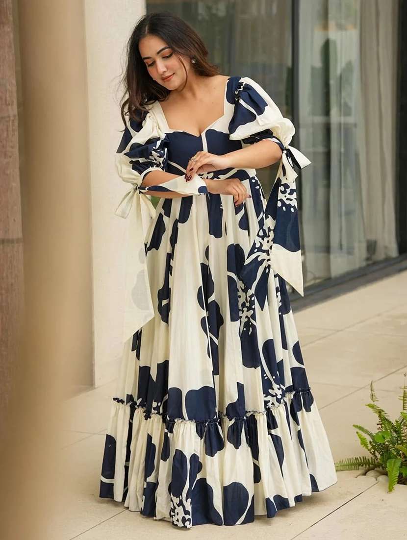 women floral print puff sleeve tiered dress - 22088894 -  Standard Image - 4