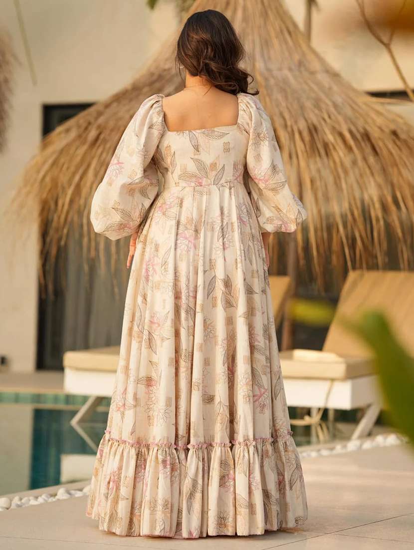 women floral print puff sleeve tiered dress - 22088898 -  Standard Image - 4