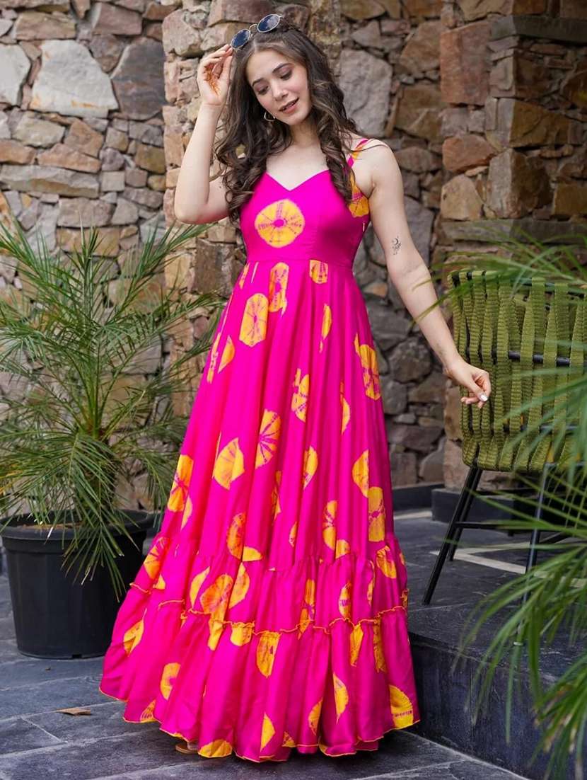 women printed shoulder strap tiered dress - 22088900 -  Standard Image - 4