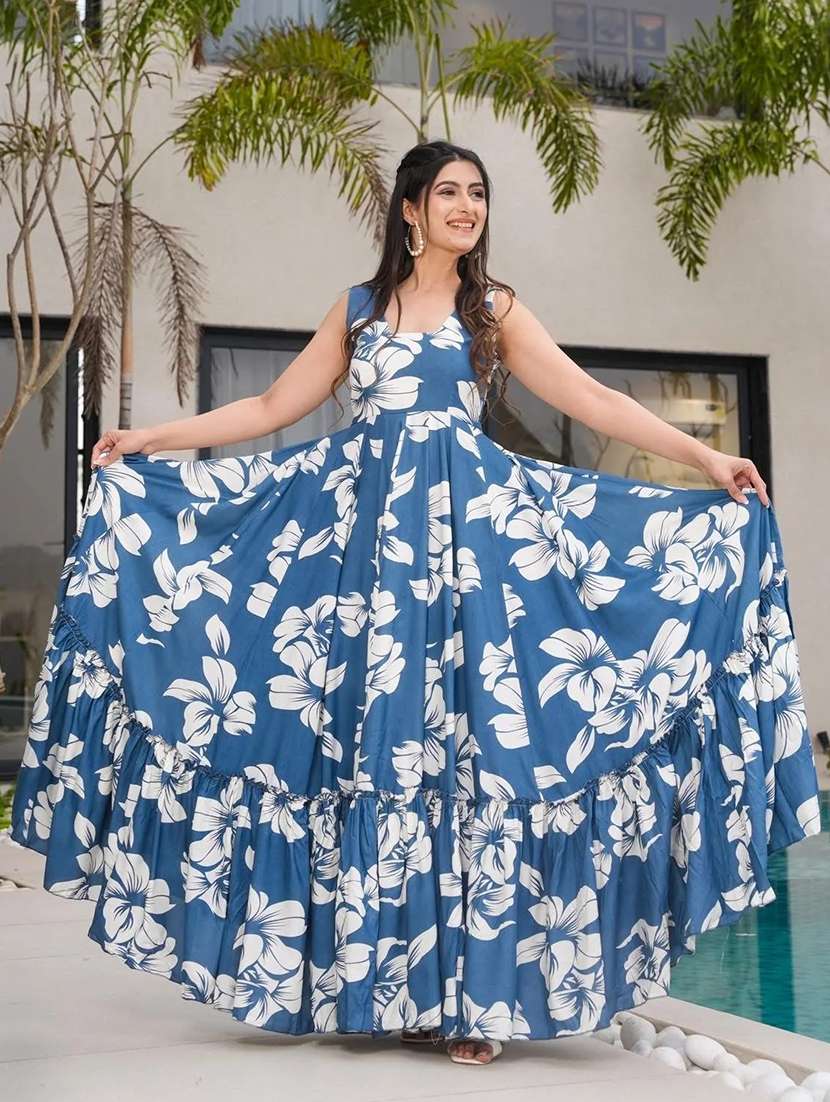 women floral print sleeveless tiered dress - 22088902 -  Standard Image - 4