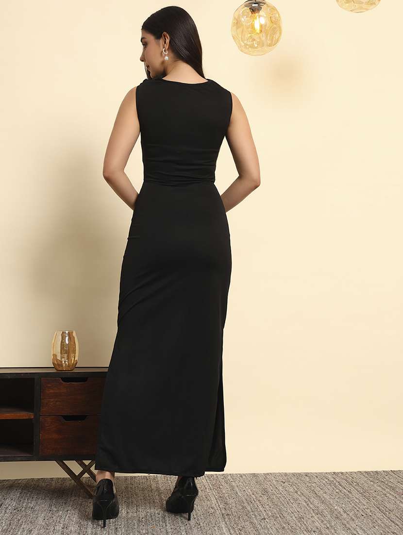 women solid cowl neck sleeveless bodycon dress - 22088952 - Standard Image - 4