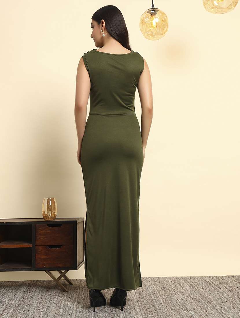women solid cowl neck sleeveless bodycon dress - 22088953 - Standard Image - 4