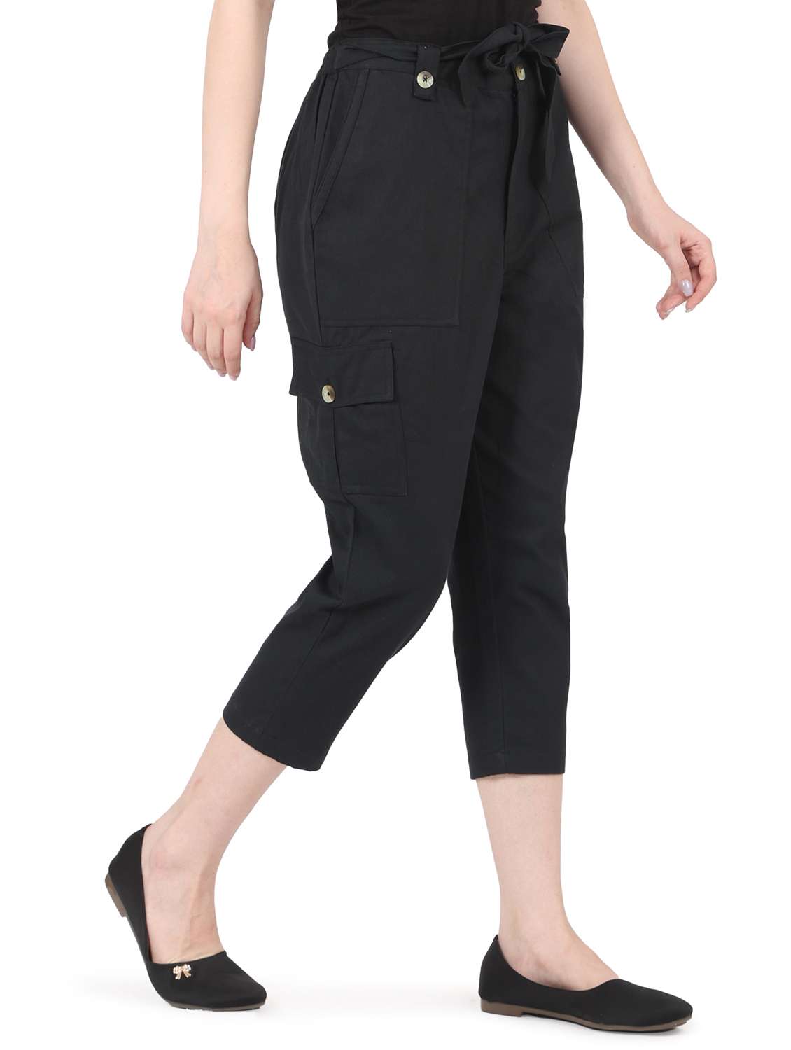 women solid high rise straight trouser - 22088976 -  Standard Image - 1