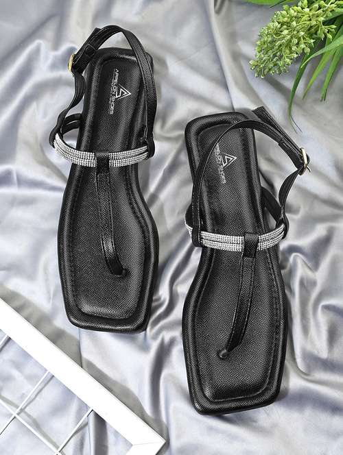 women embellished t-strap flat sandal - 22088988 - Standard Image - 0