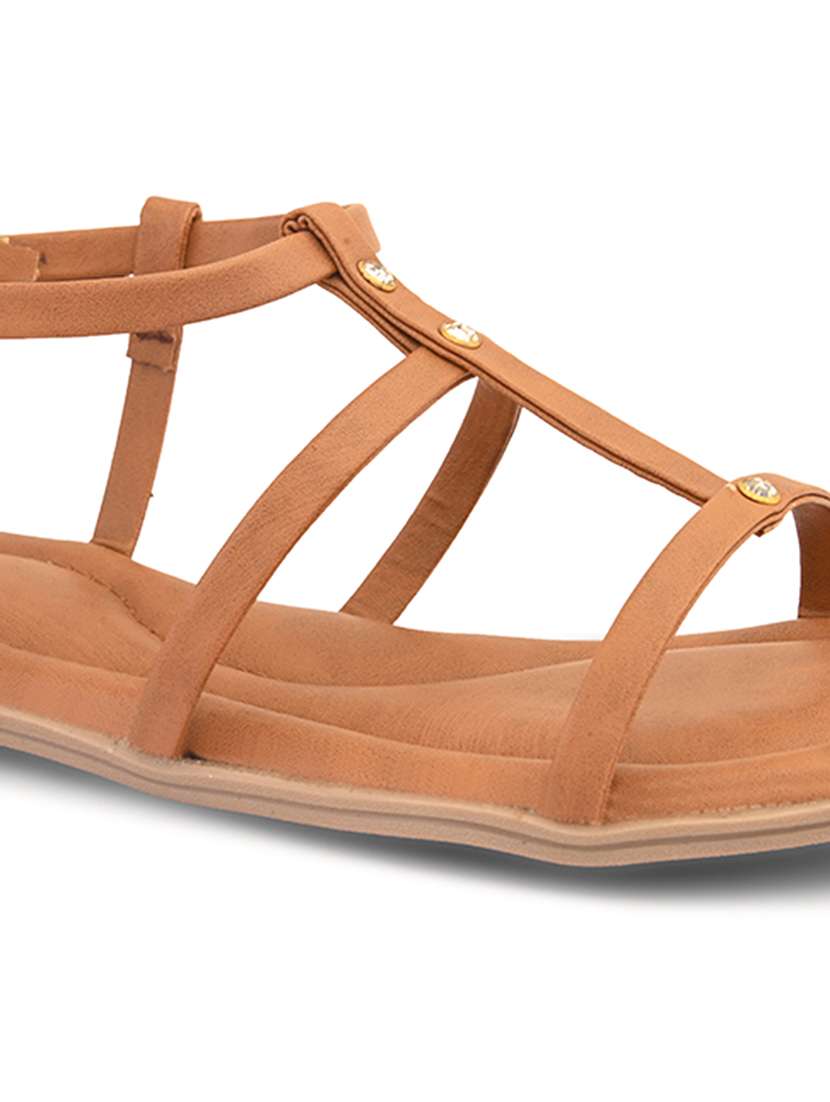 women solid ankle strap flat sandal - 22088989 - Standard Image - 4