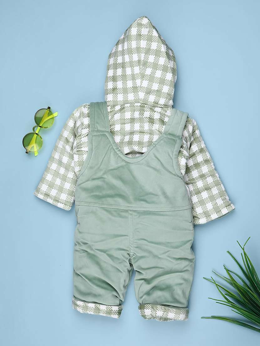kids checkered long sleeve winterwear dungaree - 22089060 -  Standard Image - 1