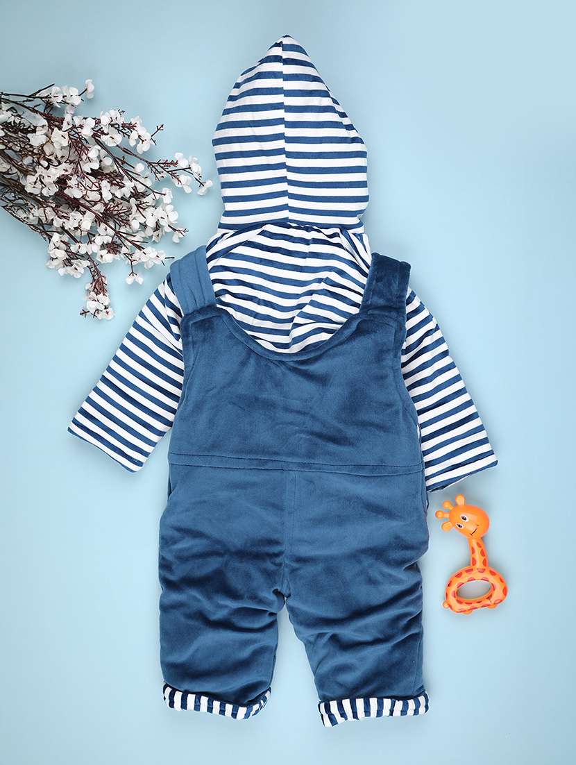 kids striped long sleeve winterwear dungaree - 22089078 -  Standard Image - 1