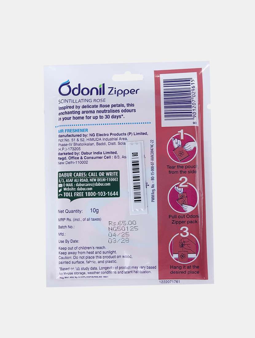 odonil-zipper scintillation rose air freshner-10 gm - 22091943 -  Standard Image - 1