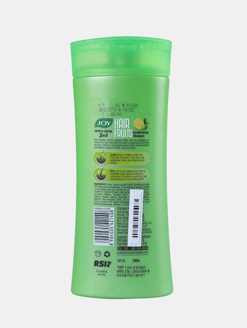 joy-hair fruit dryness control fortifying green shampoo-340 ml - 22091973 -  Standard Image - 1